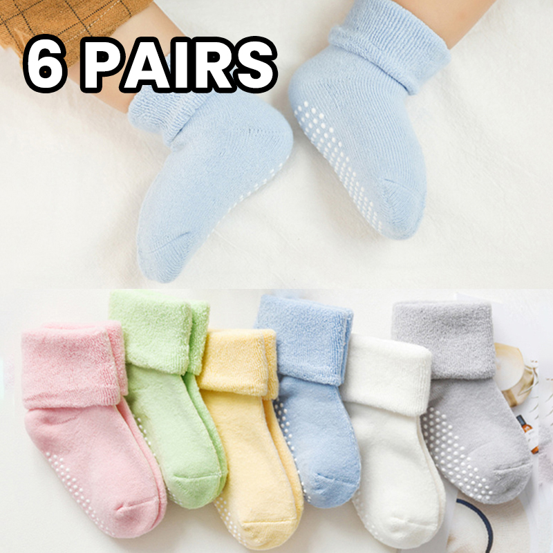 6 Pasang Kaus Kaki Anak-anak B - Unisex Baby Socks Non Slip ulasan dan harga