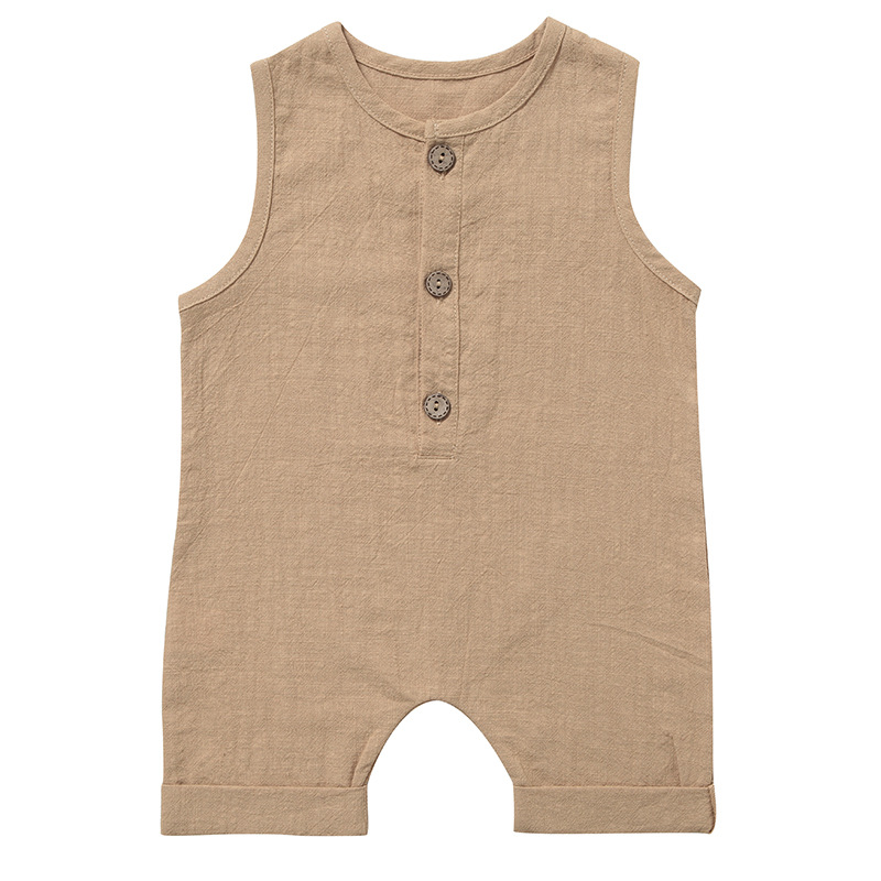 Romper Bayi Laki-laki Perempua - Baby Summer Linen Sleeveless Jumpsuit ulasan dan harga