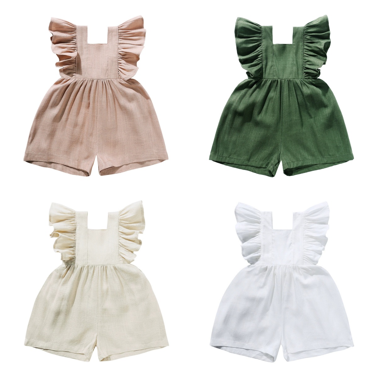 Baju Romper Bayi Perempuan Bar - Baby Summer Linen Sleeveless Jumpsuit ulasan dan harga