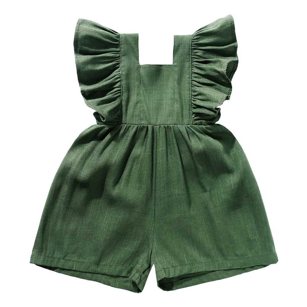 Baju Romper Bayi Perempuan Bar - Baby Summer Linen Sleeveless Jumpsuit ulasan dan harga