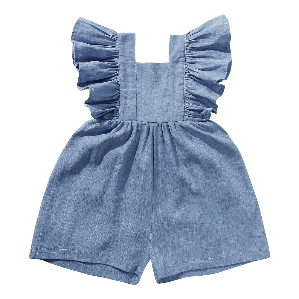 Baju Romper Bayi Perempuan Bar - Baby Summer Linen Sleeveless Jumpsuit ulasan dan harga